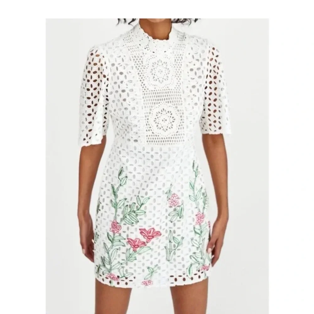 Zara White and Pink Sheath Dress - Picture 6 of 6